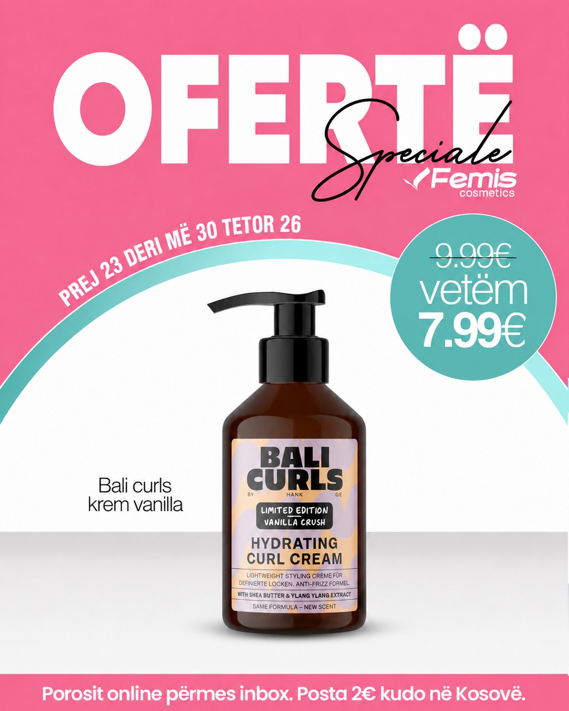 Krem kaçurrelash Bali Curls me vanilje – FemisCosmetics