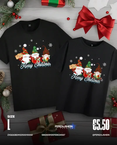 Bluzë e zezë me motiv Merry Christmas