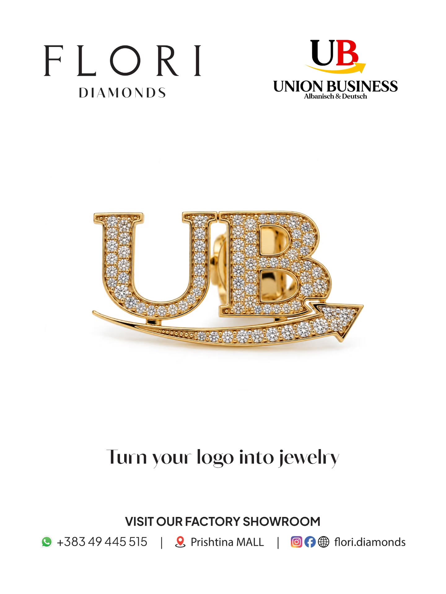 Karficë me logo të personalizuar me gurë – FLORI Diamonds