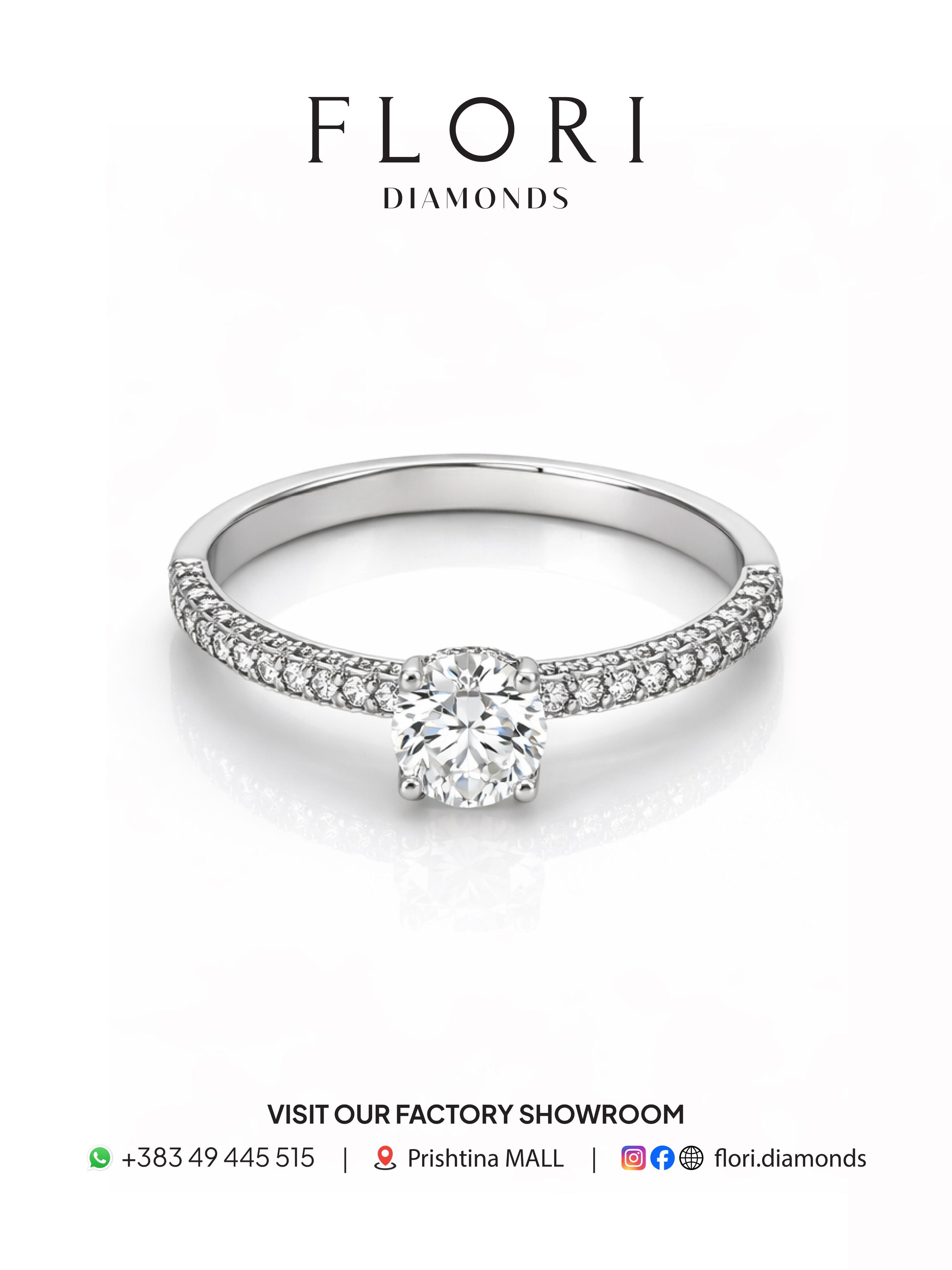 Unazë fejese me diamant solitaire – FLORI Diamonds