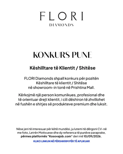Konkurs pune për këshilltare shitjeje