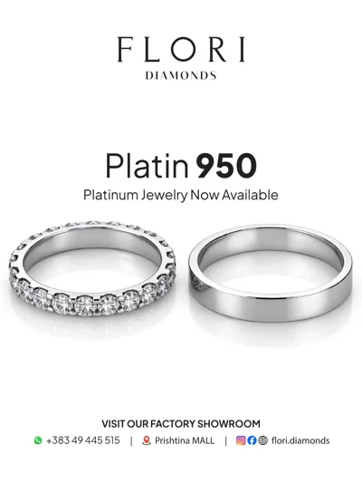 Unaza martese platini 950
