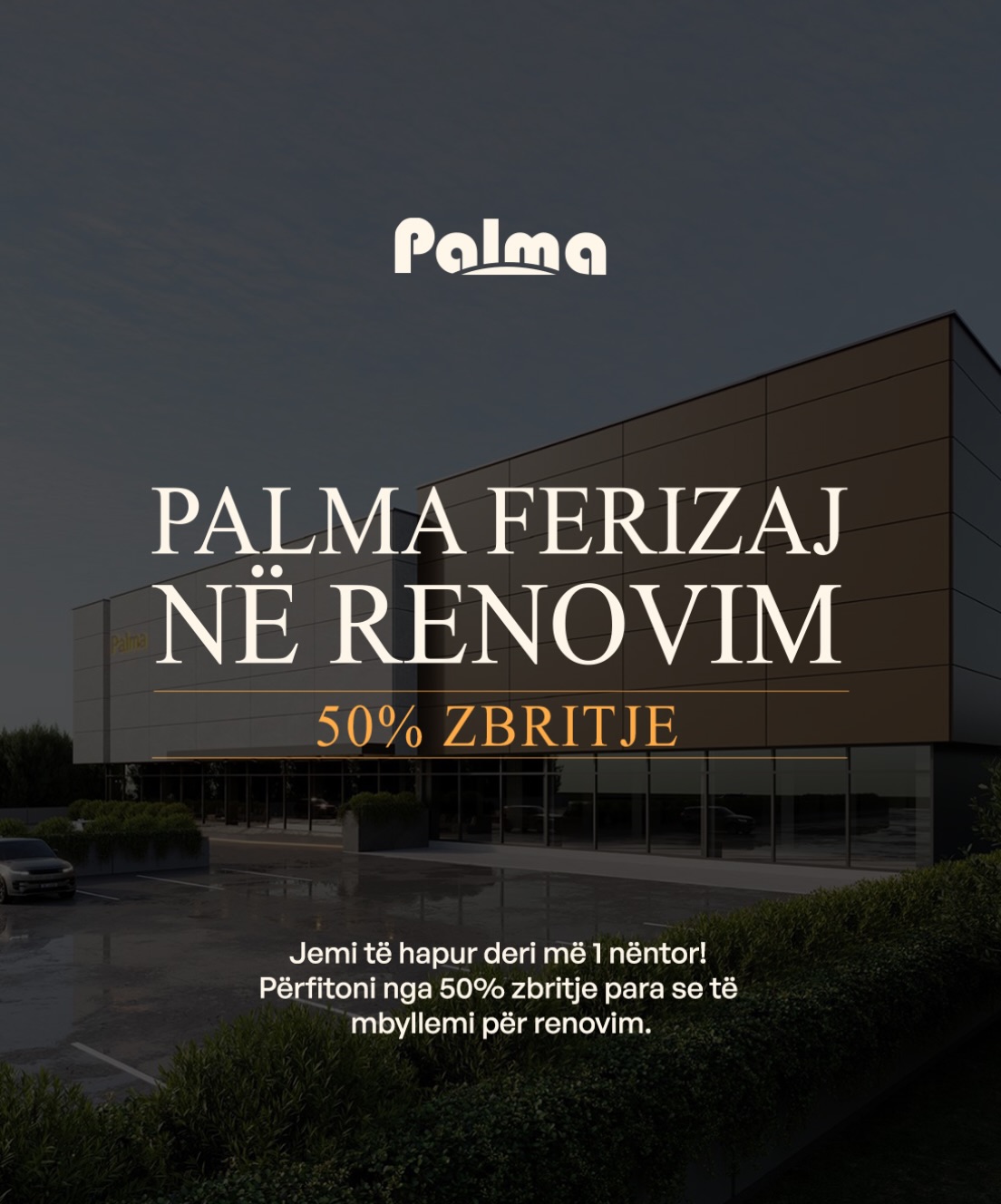 Njoftim për renovimin e sallonit të mobiljeve – Palma Mobilje