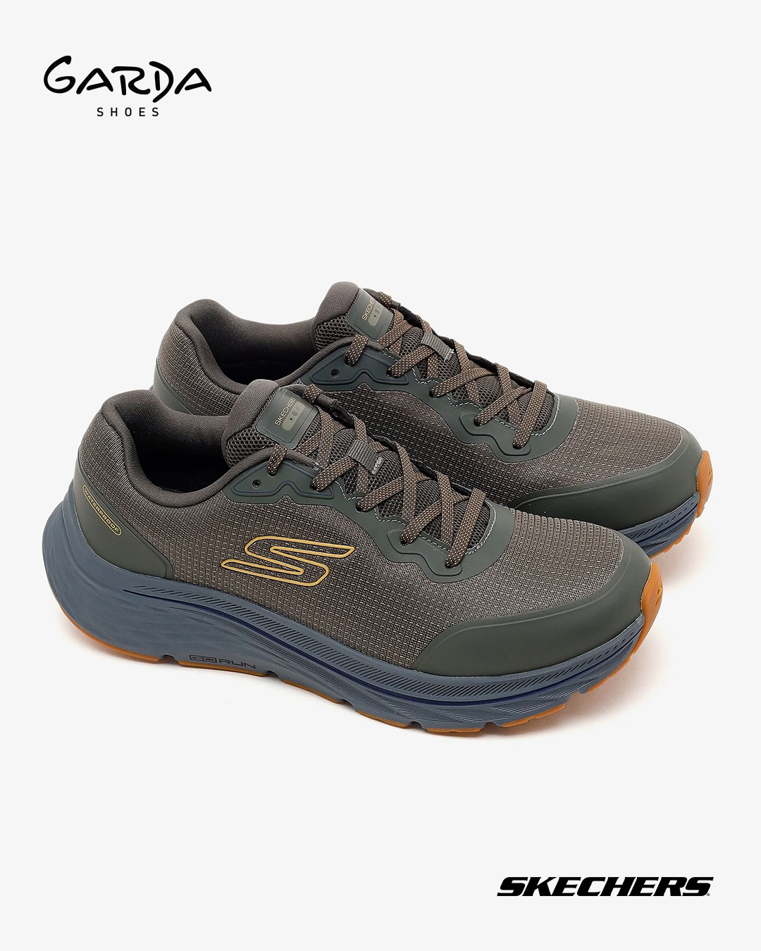 Atlete Skechers kafe me shollë portokalli për meshkuj – GARDA shoes (2)