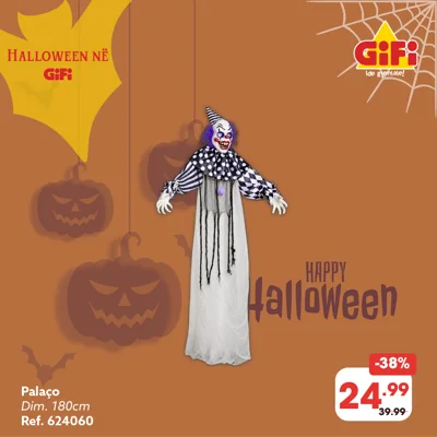 Dekor palaço i varur për Halloween 180 cm
