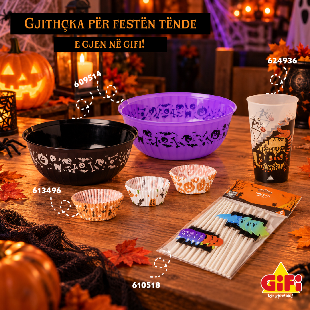Tasa, gota dhe pipëza për Halloween – gifi.kosova