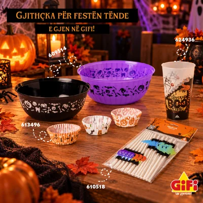 Tasa, gota dhe pipëza për Halloween