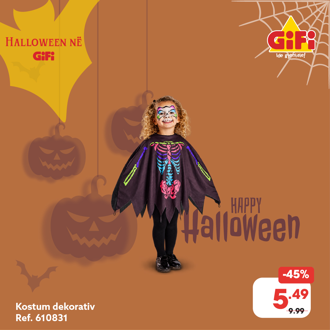 Kostum Halloween me skelet për fëmijë – gifi.kosova