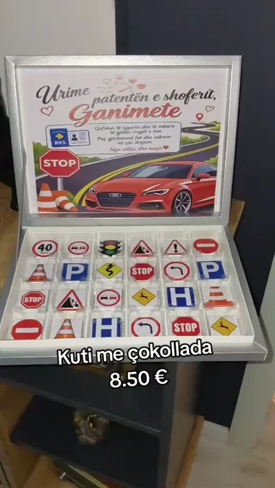 Kuti me çokollata për patentë shoferi