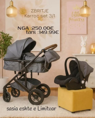 Set karroce 3 në 1 gri