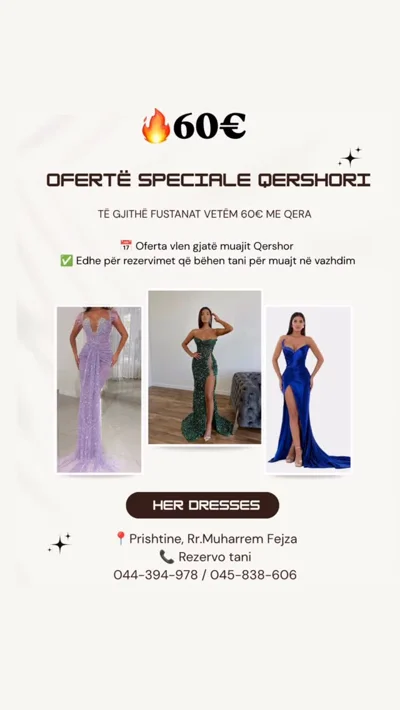 Fustana mbrëmjeje të gjatë me qera