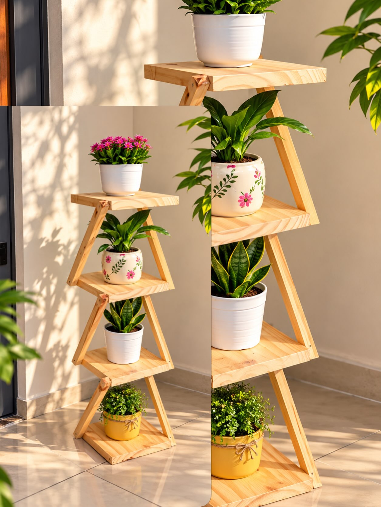 Raft druri për lule me 4 nivele – Home Decor