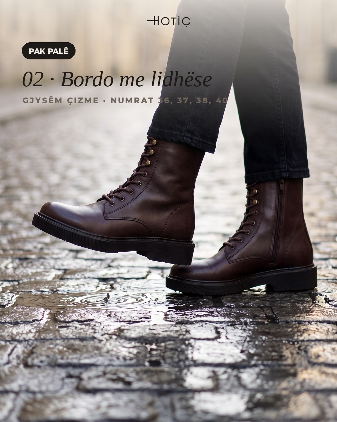 Mokasina të zeza lëkure me shollë të trashë – HOTIÇ Shoes (2)