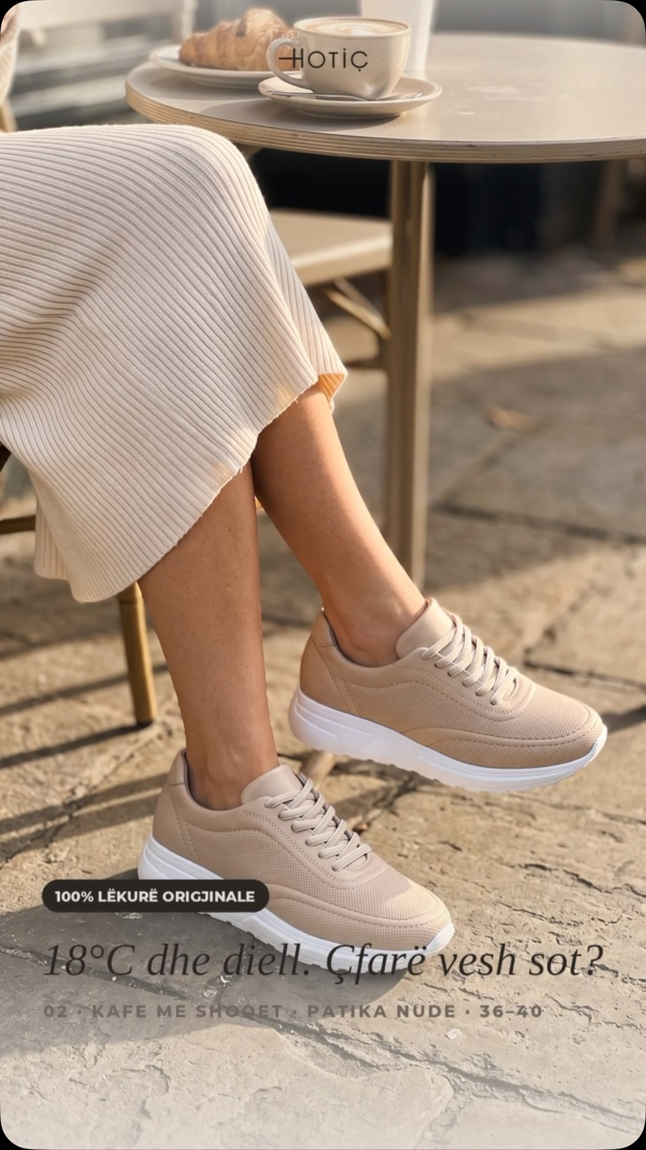 Patika lëkure nude për femra – HOTIÇ Shoes