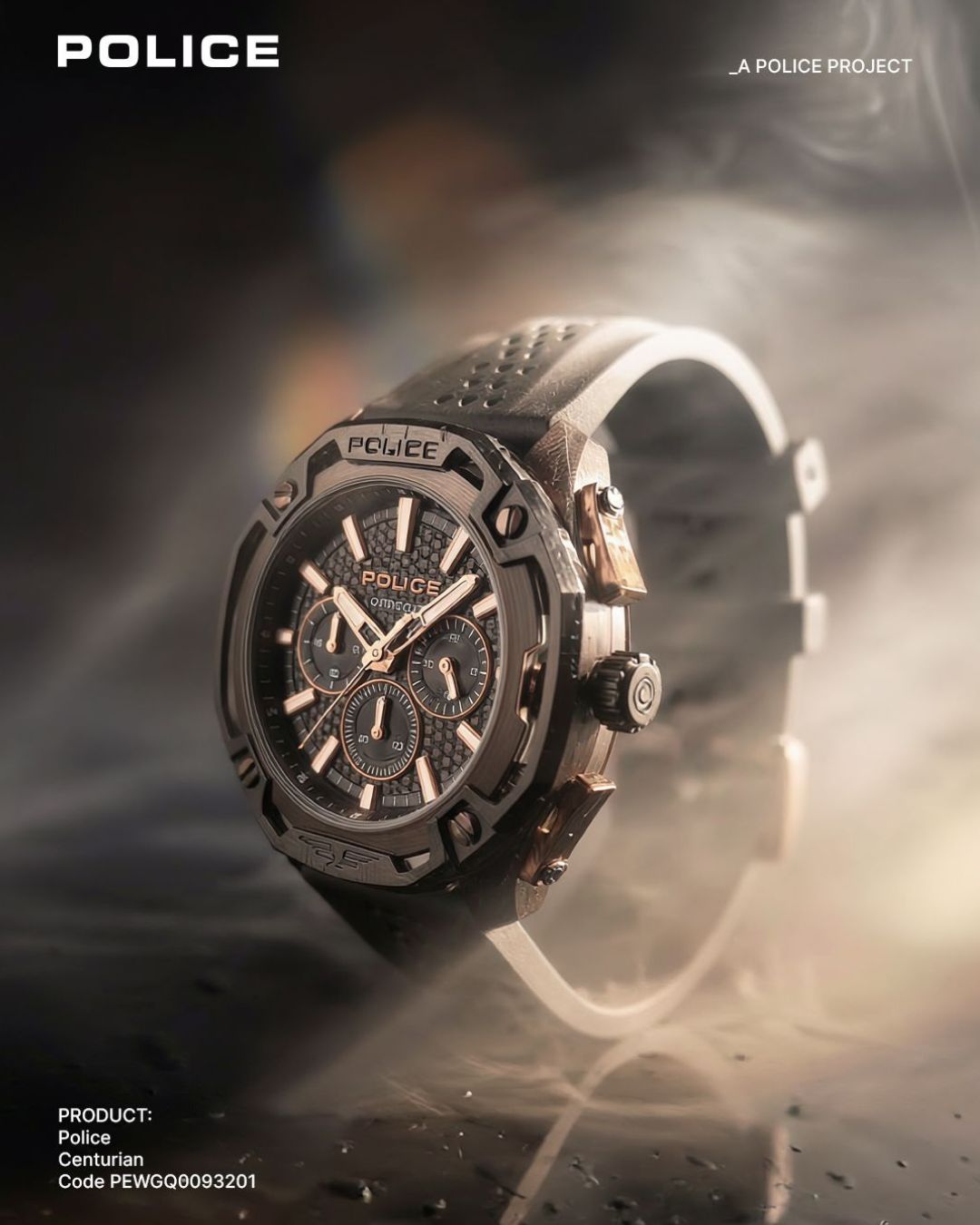 Orë Police Centurian me fushë të zezë – IAS  Watches I Jewelry I Optics