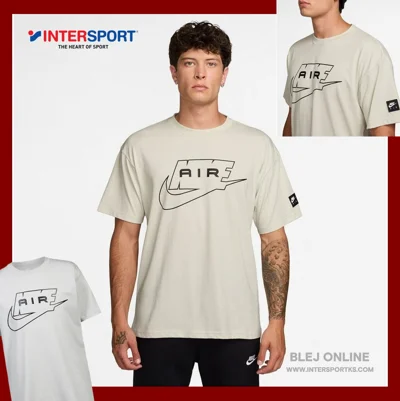 Maicë Nike Air me grafikë krem dhe të bardhë