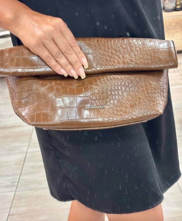 Çantë dore e zezë lëkure për femra – Italy Shop (2)