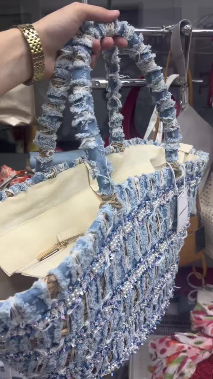 Çantë verore xhins me doreza – Italy Shop