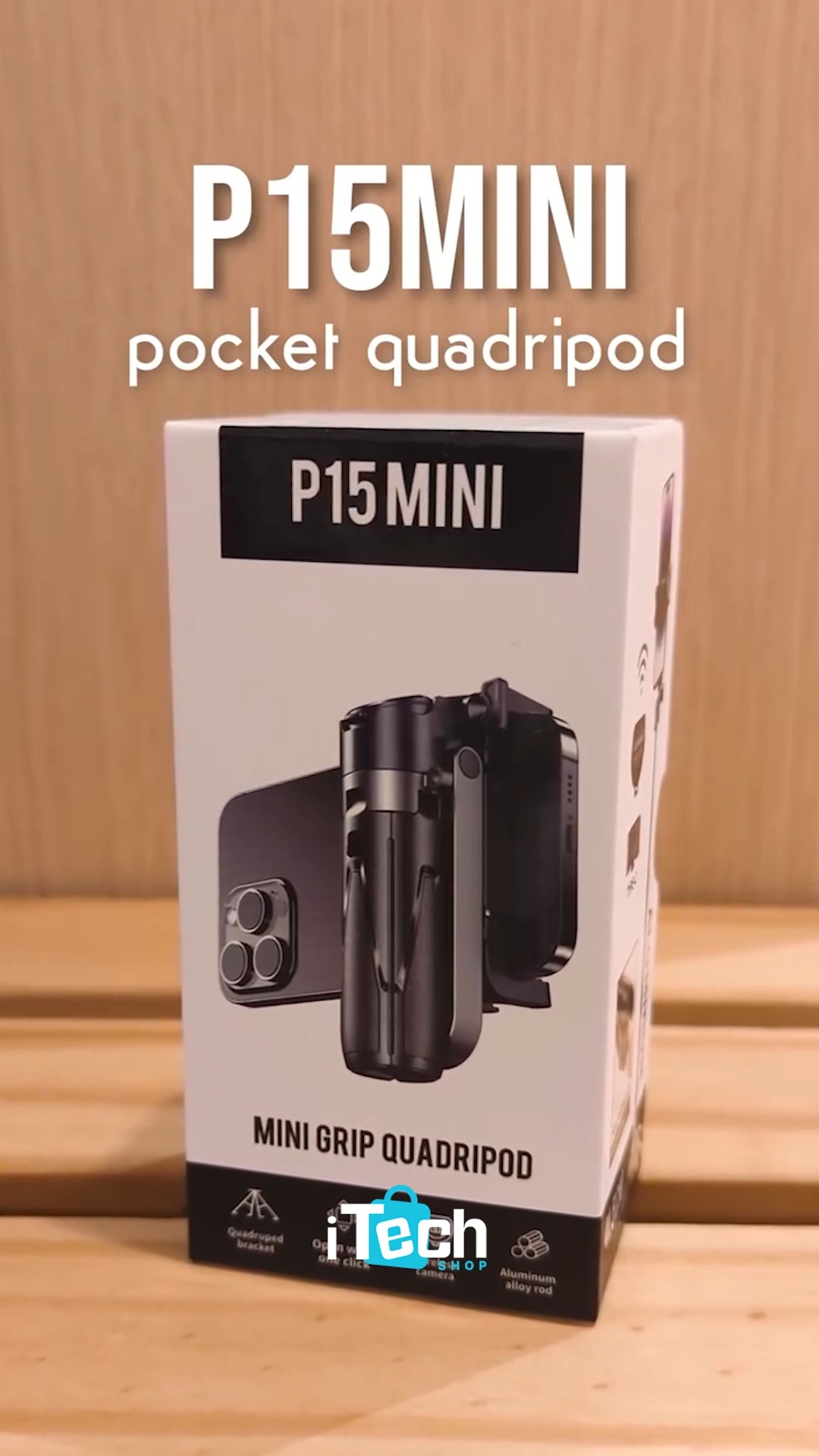 Mbajtëse telefoni P15 Mini me katër këmbë dhe telekomandë – iTech Accessories