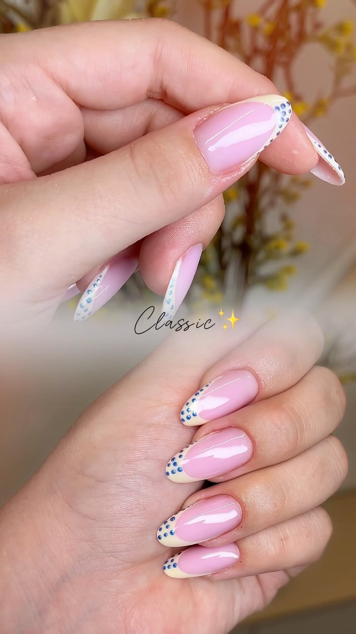 Thonj french rozë me pika – Jana Nails Kosova