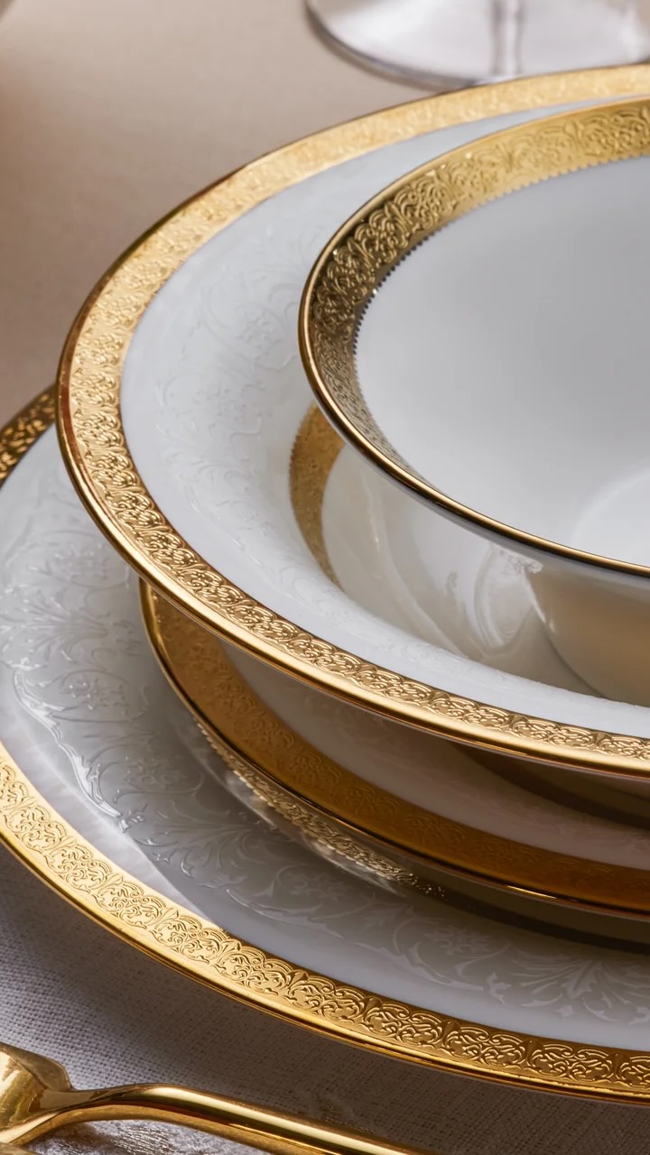 Set pjatash porcelani Karaca Royal Victoria me ari – Karaca Kosova