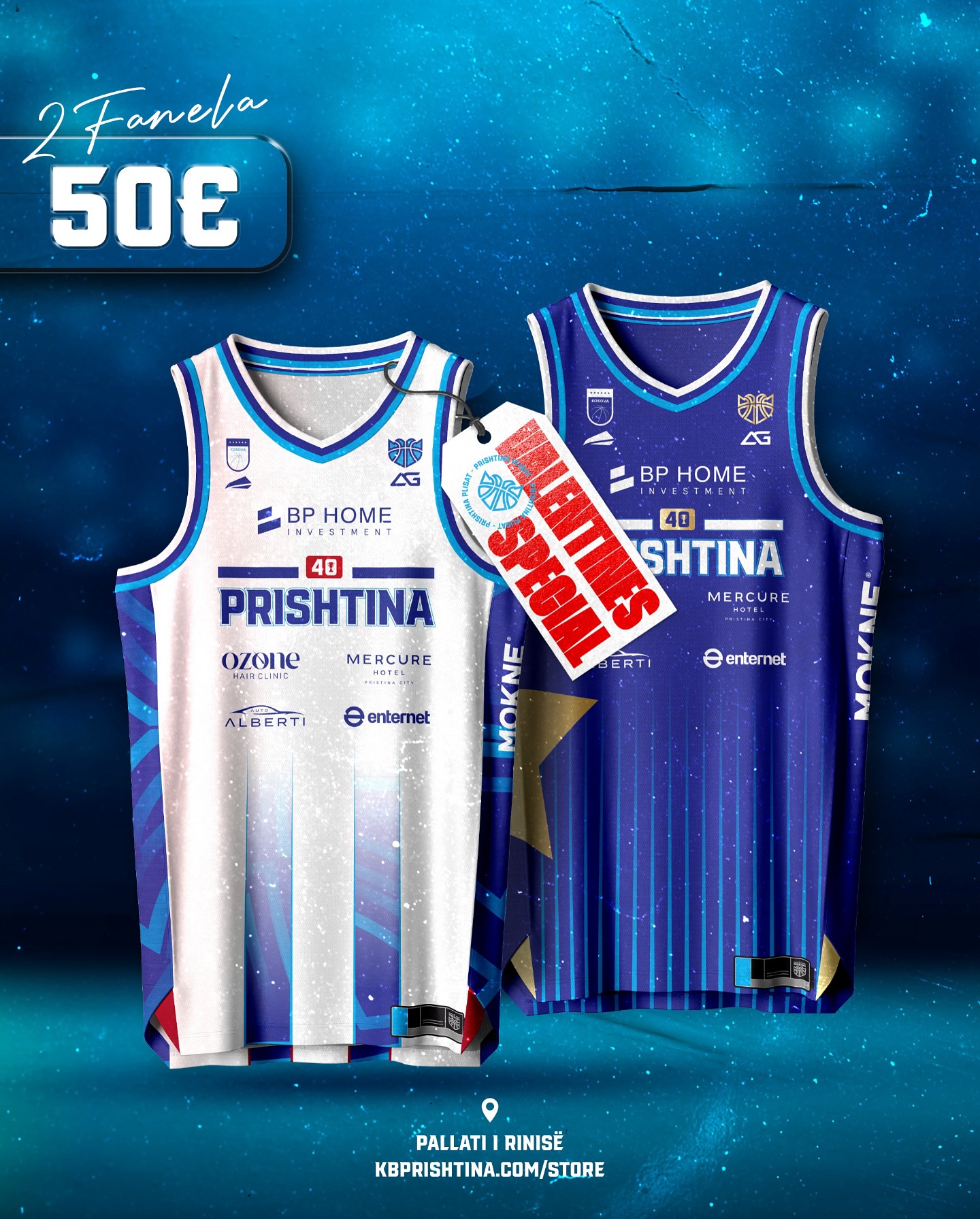 Dy fanella basketbolli KB Prishtina për Shën Valentin – Prishtina Shop