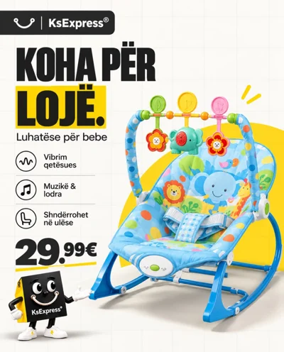 Luhatëse për bebe me vibrim dhe lodra