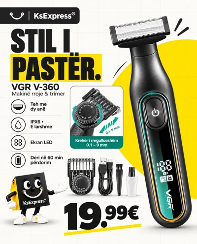 Makinë rroje dhe trimer VGR V-360