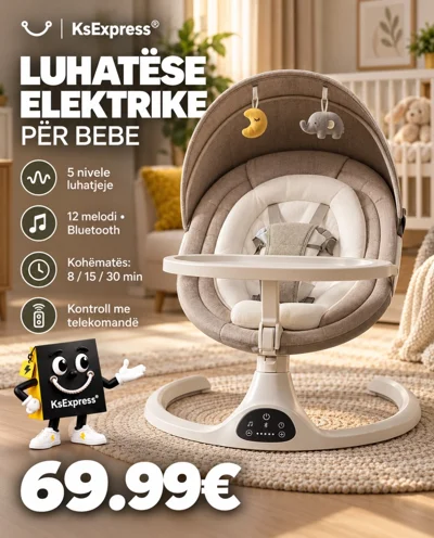 Luhatëse elektrike për bebe me Bluetooth