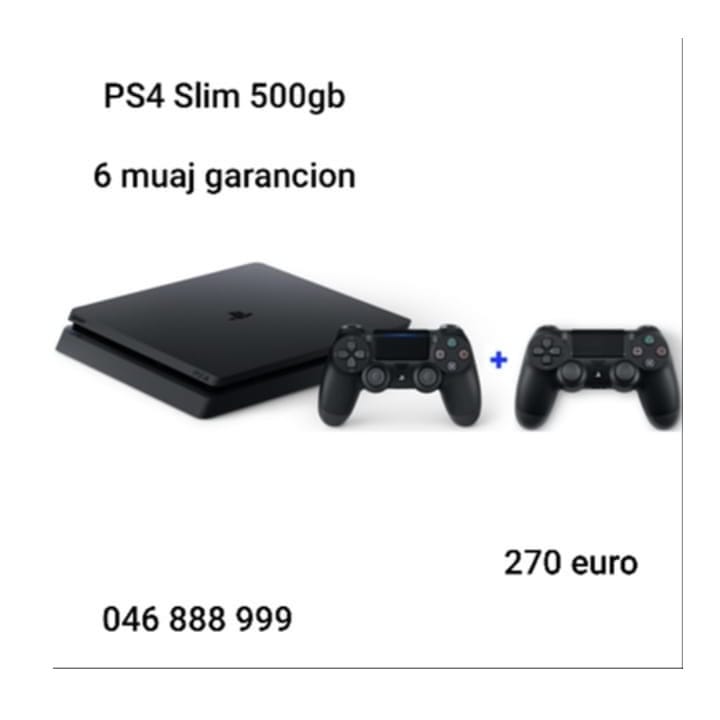 Konsolë PS4 Slim 500GB me dy kontrollerë – Playstation KOSOVA