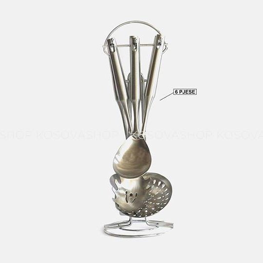 Set lugësh kuzhine inoks 6 pjesë me mbajtëse – Kosovashop