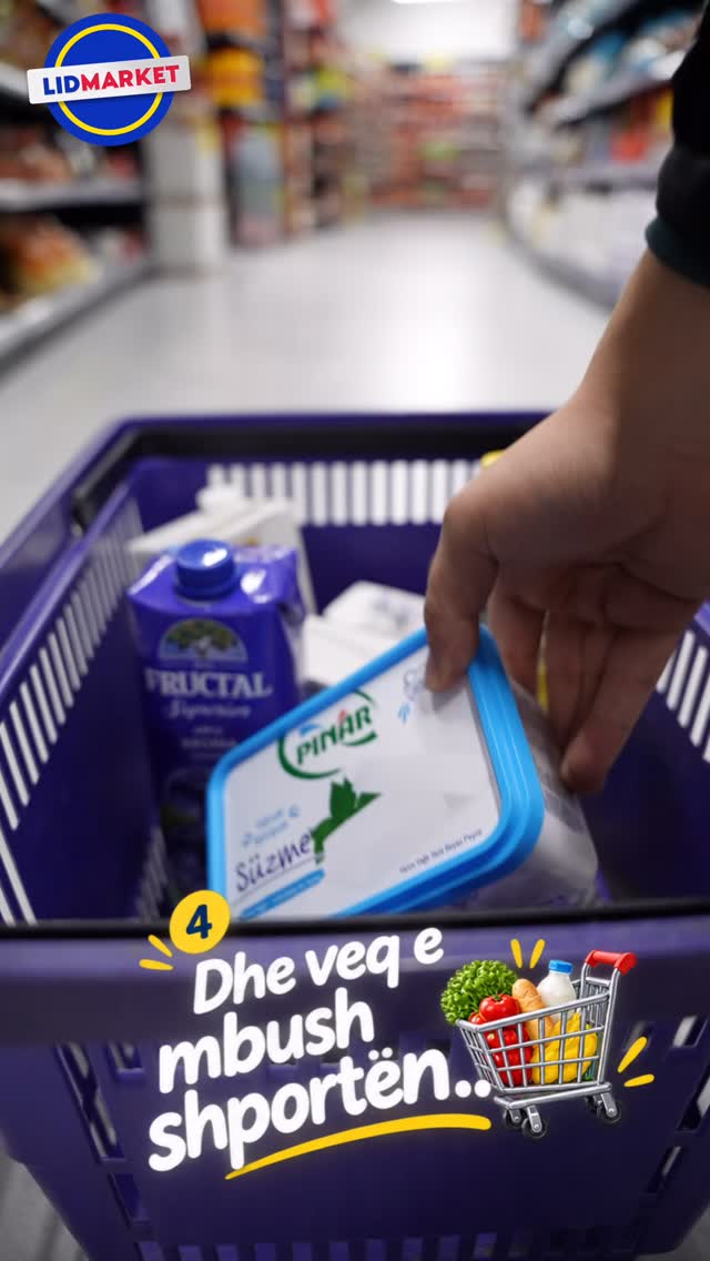 Shportë blerjesh me produkte ushqimore – LID Market