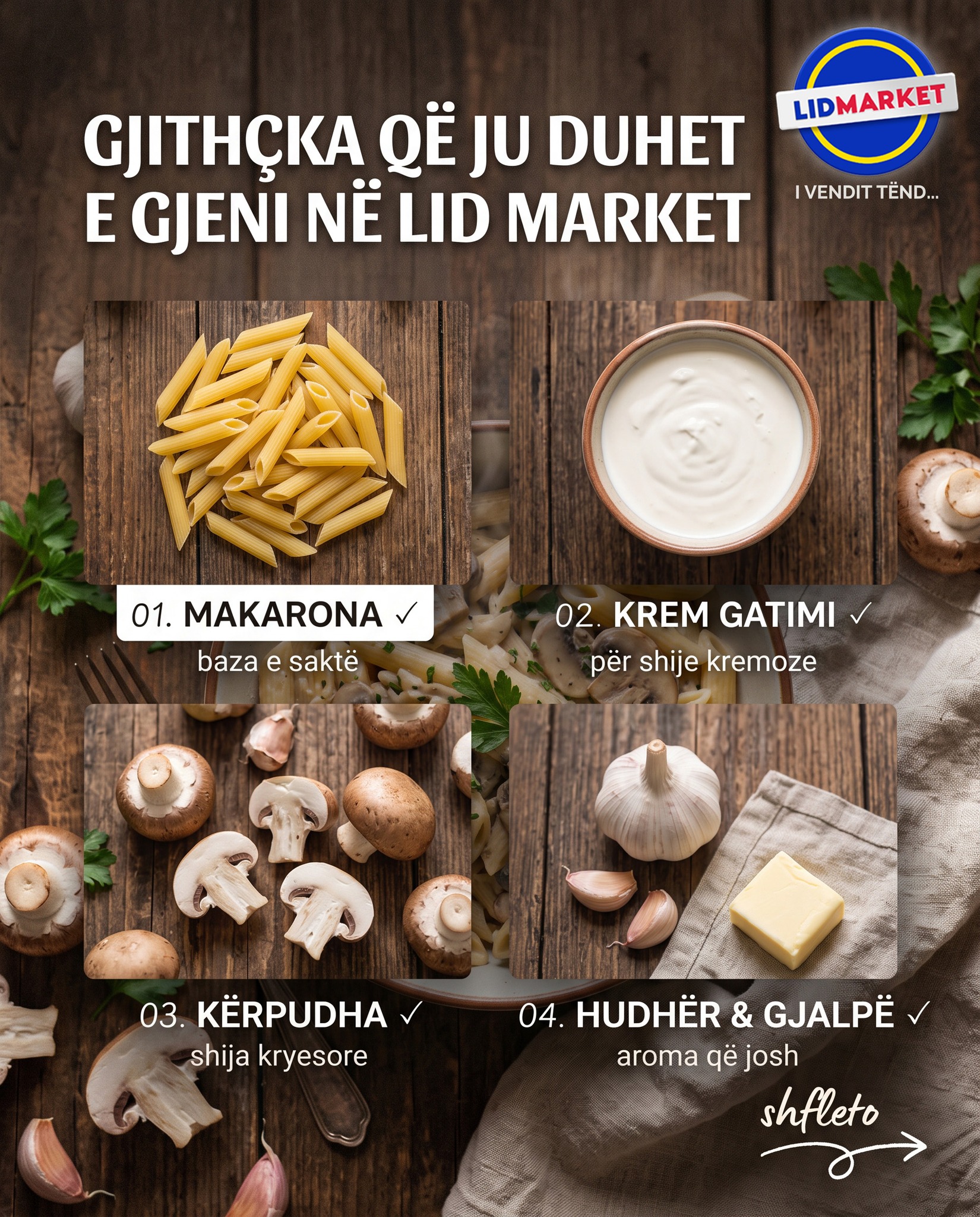 Recetë pastash me kërpudha me 4 përbërës – LID Market (2)