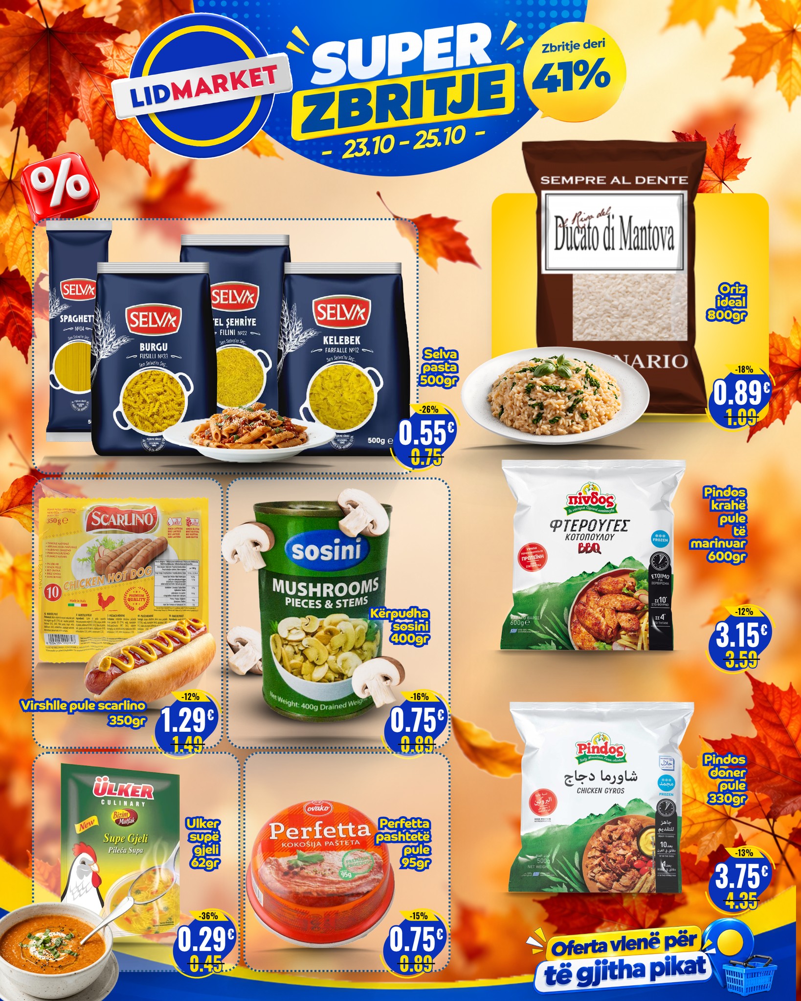 Oferta për makarona, kërpudha dhe ushqime – LID Market