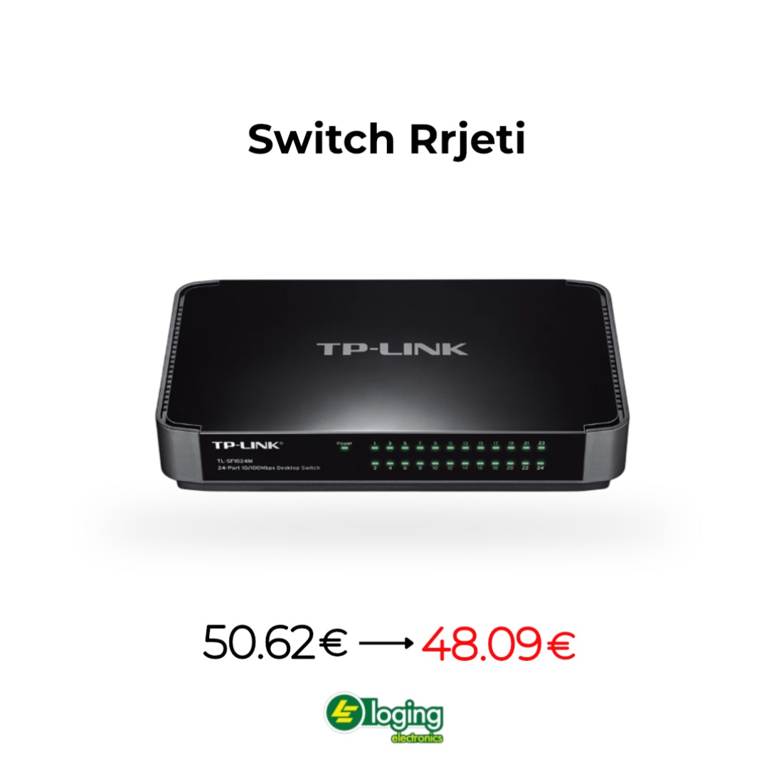 Switch rrjeti TP-Link TL-SF1024M me 24 porta – Loging Electronics Kosova