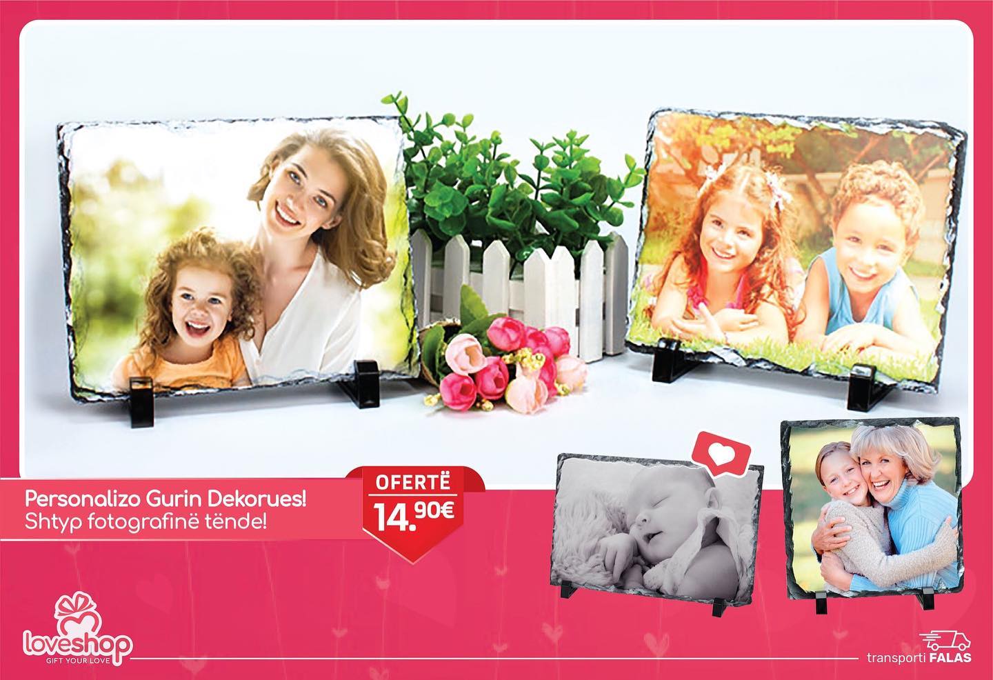 Gur dekorues me foto të personalizuar – LoveShop Online Store