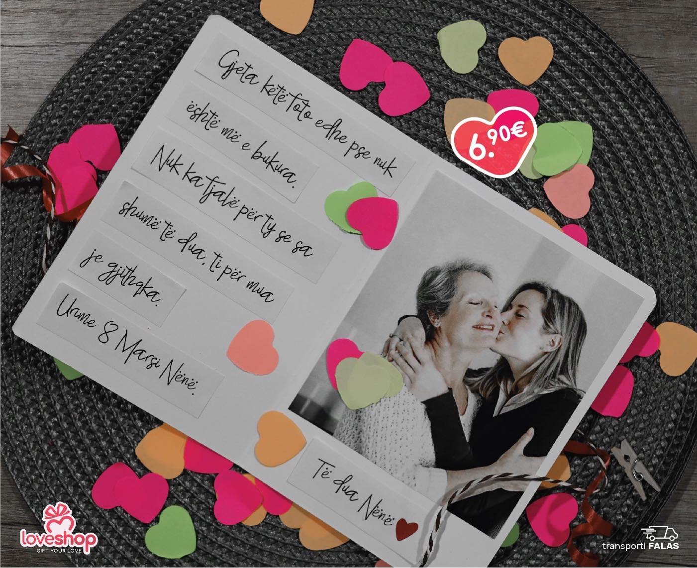 Kartolinë e personalizuar me foto për Ditën e Nënës – LoveShop Online Store