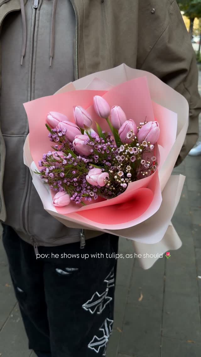 Buqetë me tulipanë rozë – FLOWER SHOP