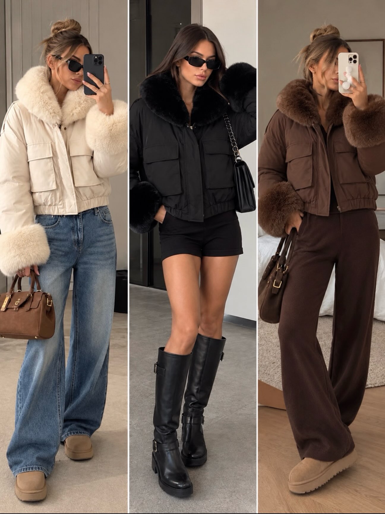 Xhaketë e shkurtër me gëzof në tri ngjyra – Luma Fashion