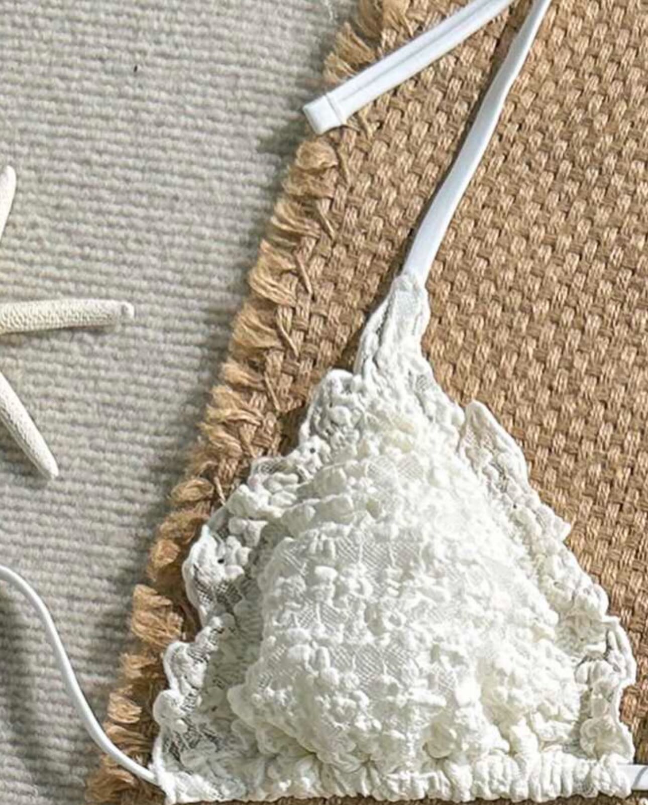 Bikini e bardhë me dantellë dhe pareo – M’store -online (4)