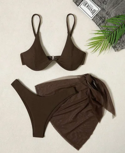 Bikini kafe me pareo plazhi