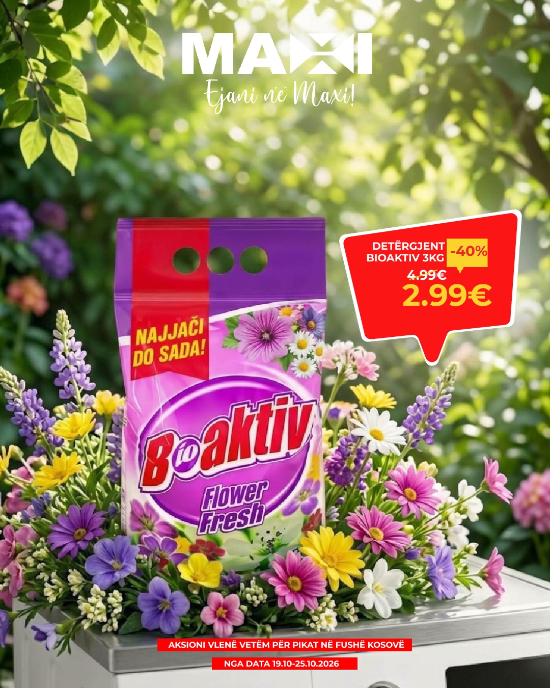 Detergjent rrobash Bioaktiv Flower Fresh 3 kg – Maxi Supermarket