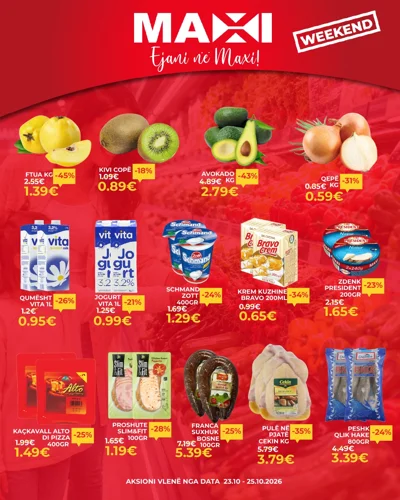 Fletushkë me oferta ushqimore të vikendit