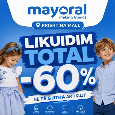 Likuidim -60% në veshje për fëmijë