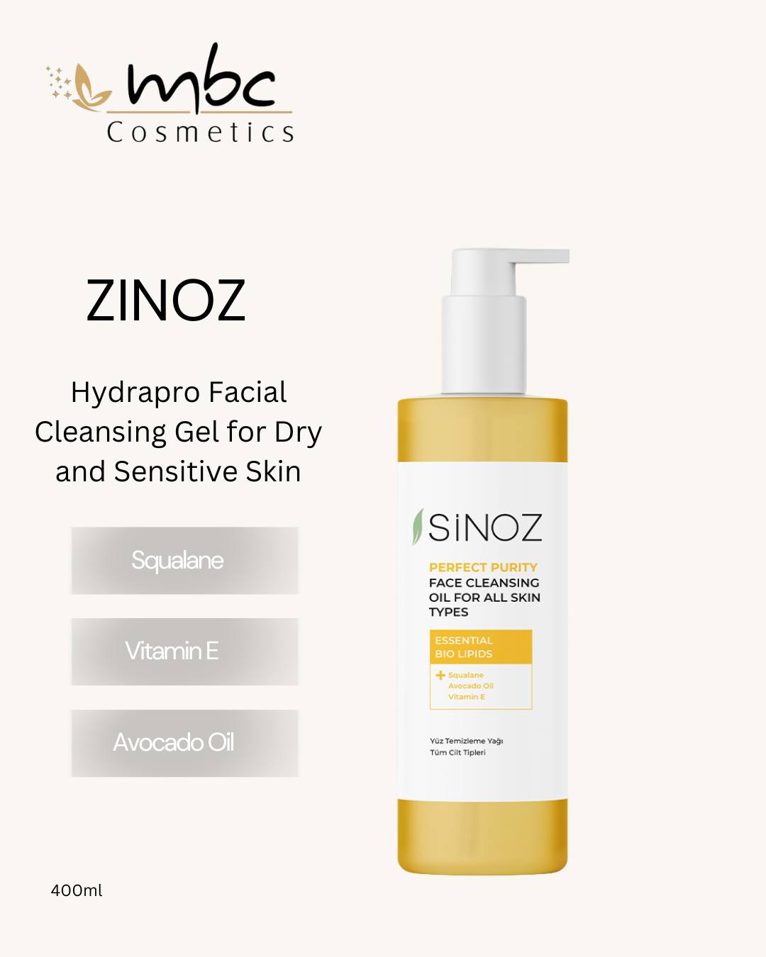 Vaj pastrues për fytyrë Sinoz Perfect Purity – MBC Cosmetics