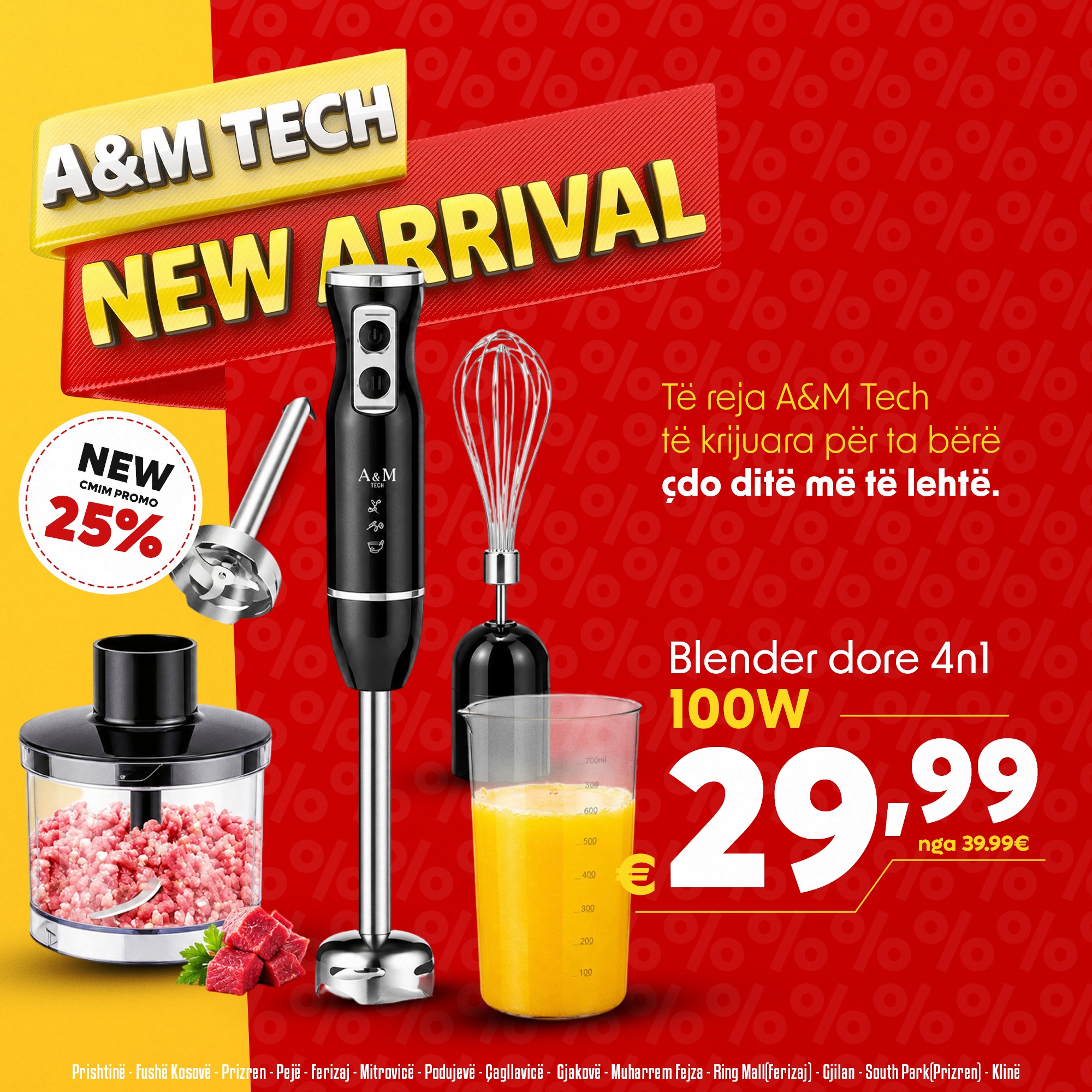 Blender dore A&M Tech 4 në 1 100W – A&M MEGA STORE