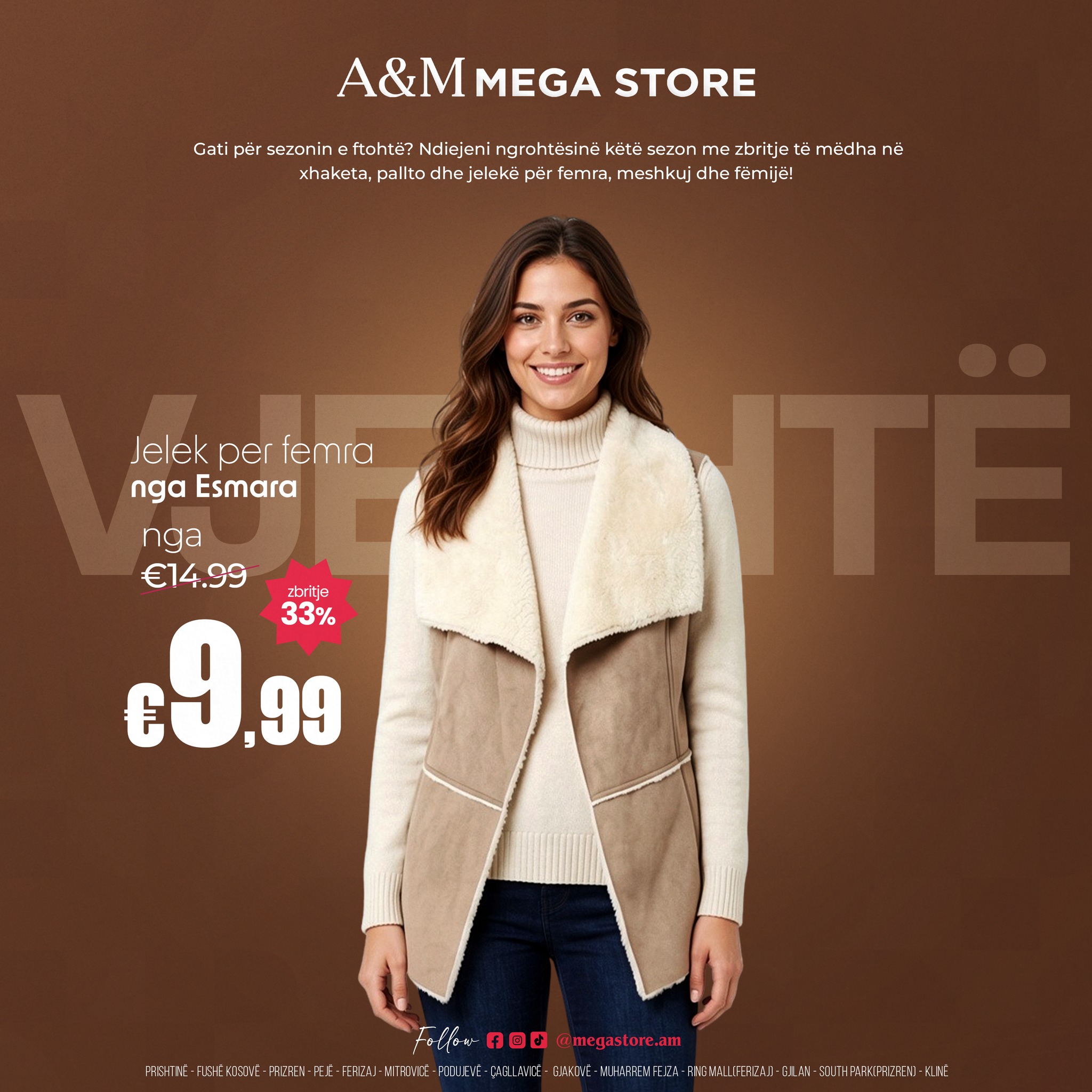 Jelek femrash Esmara bezhë me gëzof – A&M MEGA STORE