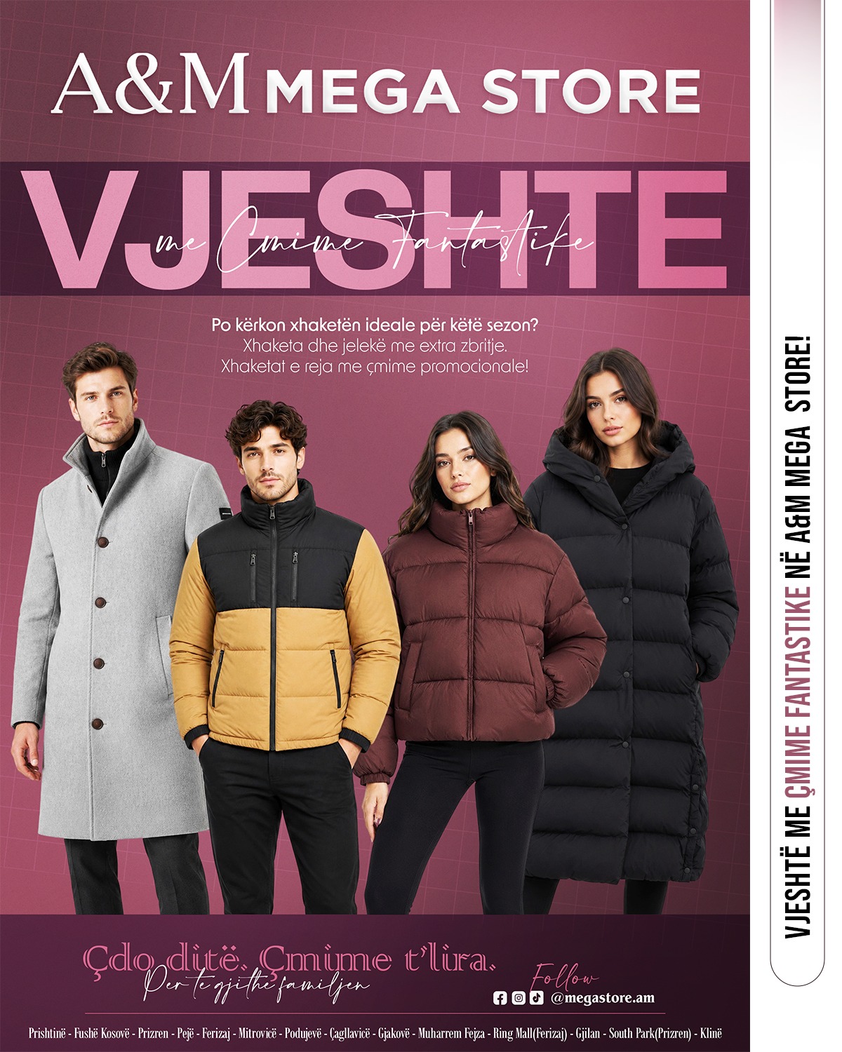 Xhaketa, pallto dhe jelekë për familjen – A&M MEGA STORE