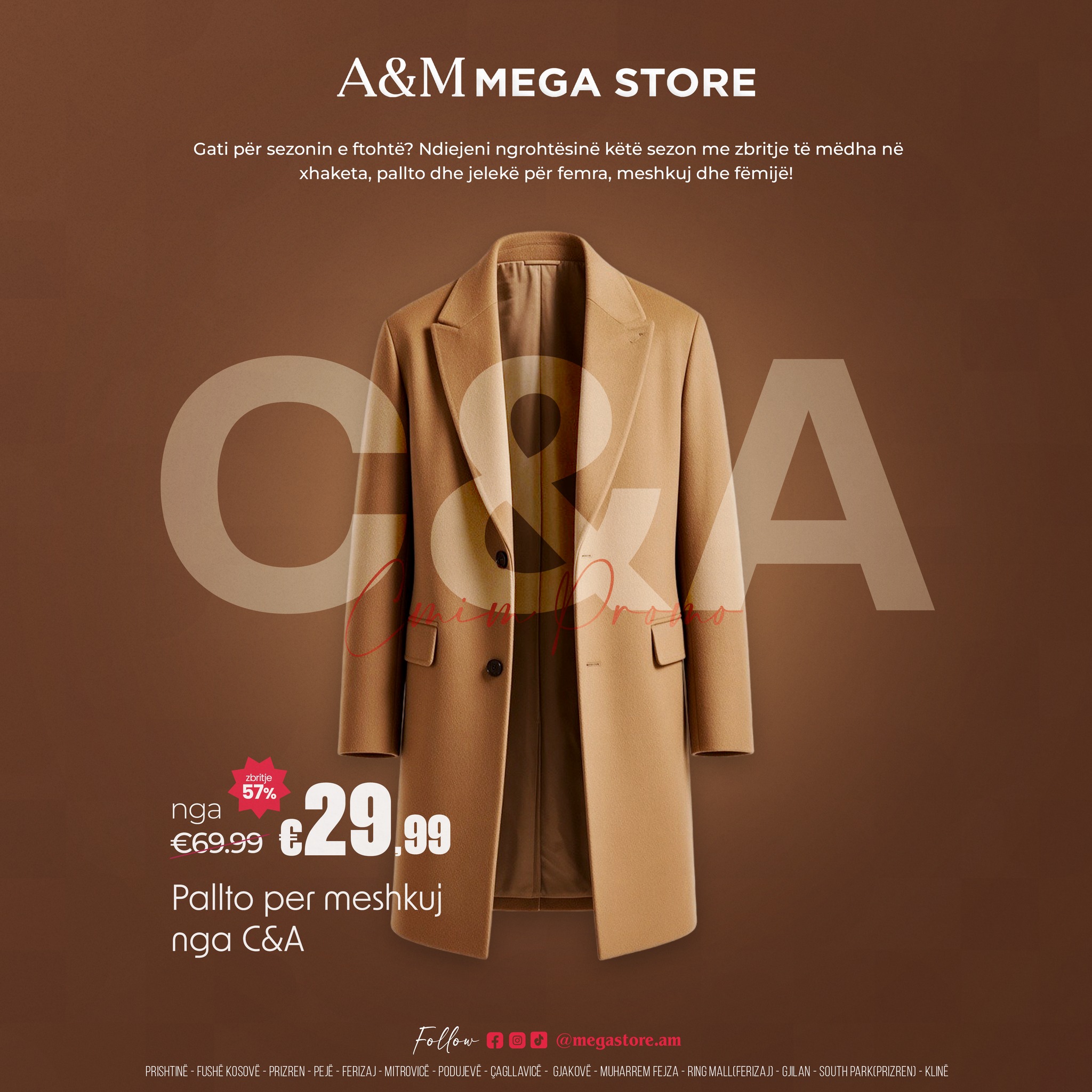 Pallto burrash C&A kafe – A&M MEGA STORE