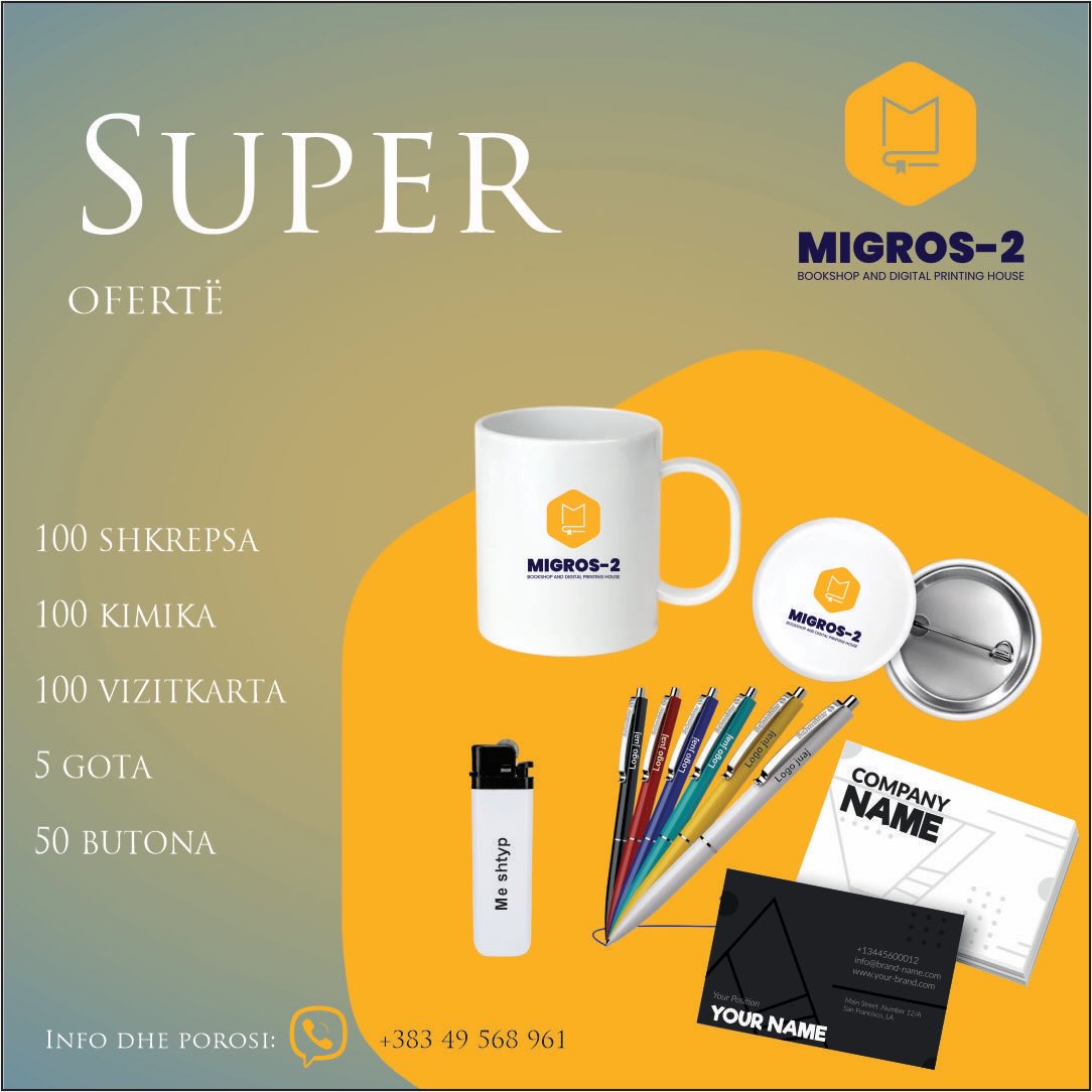 Set promocional me kimika, shkrepëse dhe gota – MigrosPrint_GiftShop